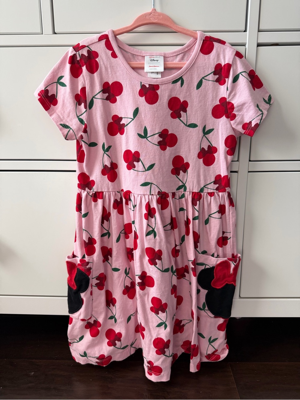 Disney Hanna Andersson size 6/7 Minnie Mouse Cherry Playground Dress w Pockets